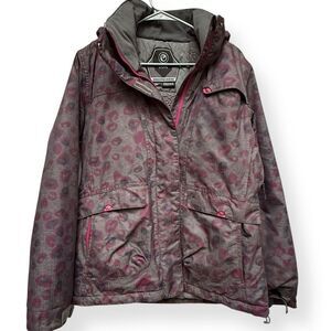 Powder Room Winter Hooded Jacket Animal Print Medium